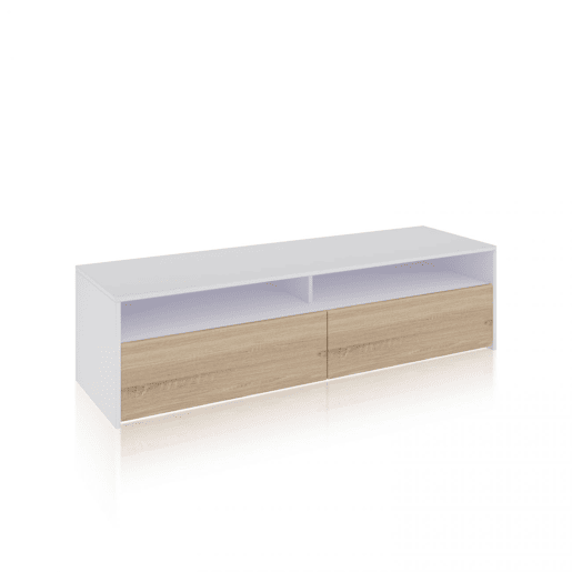 Armário TV Elba 2 portas Artik White (Branco mate) - Carvalho canadiano 130 x 35,5 x 40,2 cm