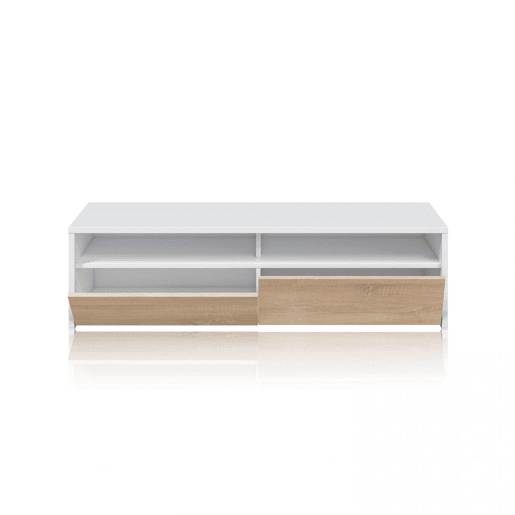 Armário TV Elba 2 portas Artik White (Branco mate) - Carvalho canadiano 130 x 35,5 x 40,2 cm