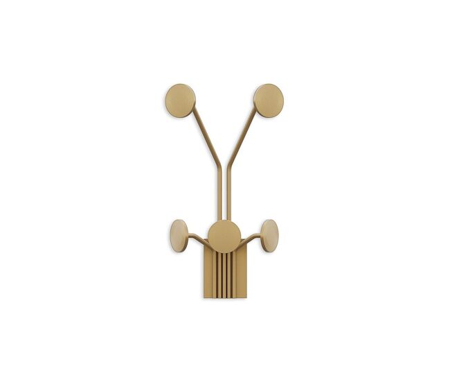 Perchero mural con 5 ganchos en metal dorado h40 cm - giraffe