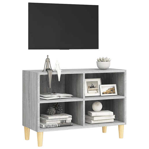 Móvel de TV - Modulo de TV - Armário de TV com pernas de madeira 69,5x30x50 cm cinzento sonoma