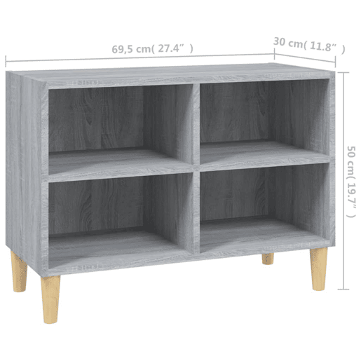Móvel de TV - Modulo de TV - Armário de TV com pernas de madeira 69,5x30x50 cm cinzento sonoma