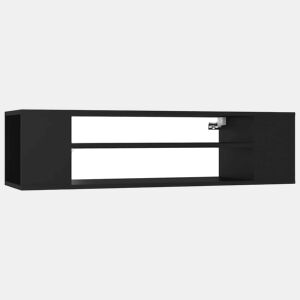 Armário TV - Móvel de TV suspenso 100x30x26,5 cm derivados de madeira preto