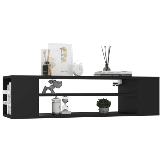 Armário TV - Móvel de TV suspenso 100x30x26,5 cm derivados de madeira preto
