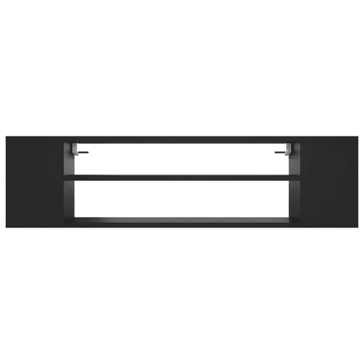 Armário TV - Móvel de TV suspenso 100x30x26,5 cm derivados de madeira preto