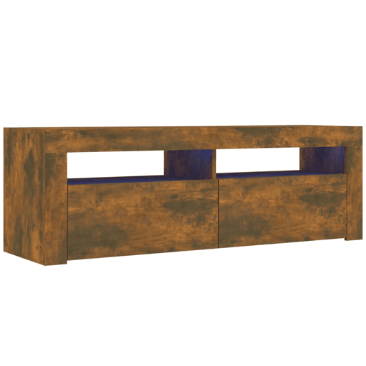 Móvel de TV - Modulo de TV - Armário de TV com luzes LED 120x35x40 cm carvalho fumado