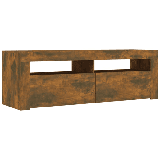 Móvel de TV - Modulo de TV - Armário de TV com luzes LED 120x35x40 cm carvalho fumado