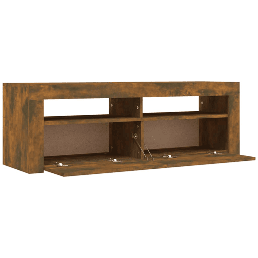 Móvel de TV - Modulo de TV - Armário de TV com luzes LED 120x35x40 cm carvalho fumado