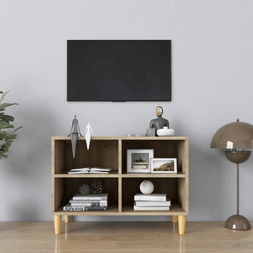 Móvel de TV - Modulo de TV - Armário de TV com pernas de madeira 69,5x30x50 cm carvalho sonoma
