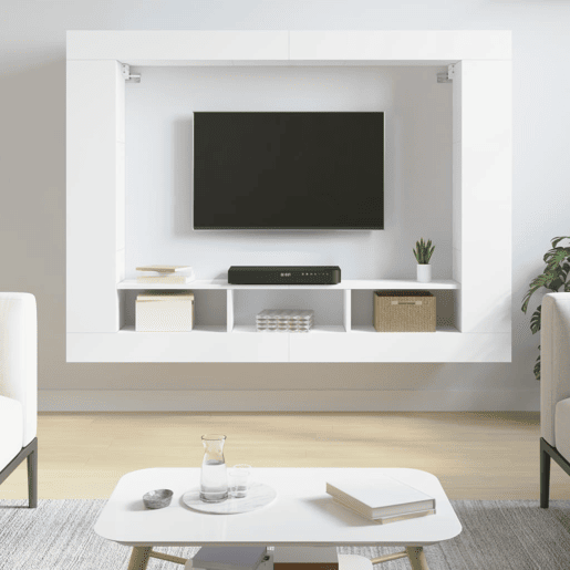 Móvel de TV - Modulo de TV - Armário de TV 152x22x113 cm derivados de madeira branco