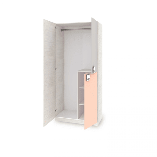 Guarda-roupa dos jovens do Kenia Alps White - Rosa e cinzento 90 x 200 x 52 cm