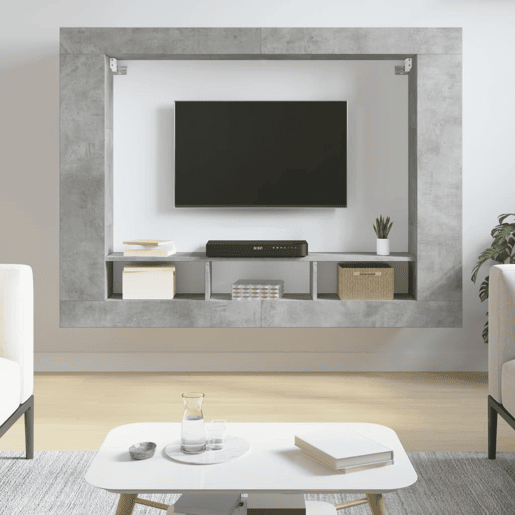 Móvel de TV - Modulo de TV - Armário de TV 152x22x113 cm derivados de madeira cinzento cimento