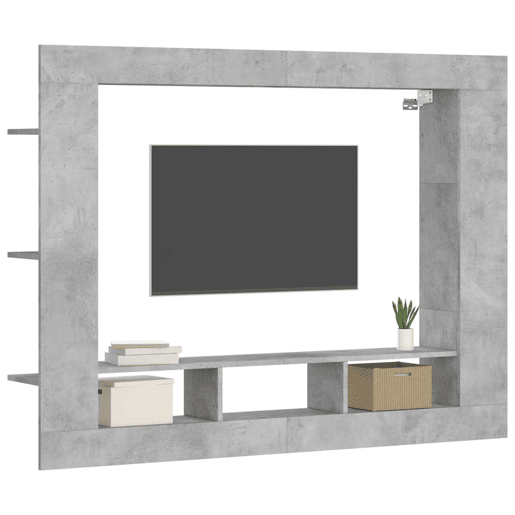 Móvel de TV - Modulo de TV - Armário de TV 152x22x113 cm derivados de madeira cinzento cimento