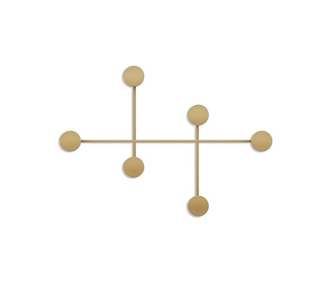 Perchero mural con 6 ganchos en metal h60 cm - dama