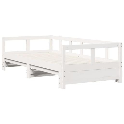 Cama de casal - Cama dupla sem colchão 90x200 cm madeira de pinho maciça branco