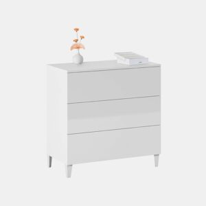 Cómoda com 3 gavetas amplas, 80 x 76 cm, Plex Branco 80 x 76 x 40 cm
