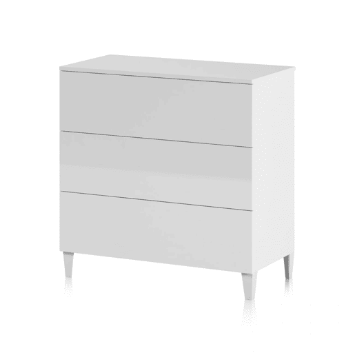 Cómoda com 3 gavetas amplas, 80 x 76 cm, Plex Branco 80 x 76 x 40 cm