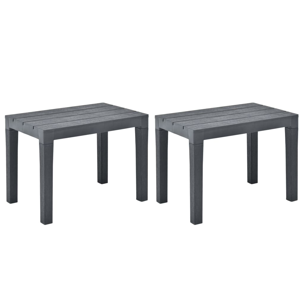 Vidaxl bancos de jardín 2 unidades plástico gris antracita