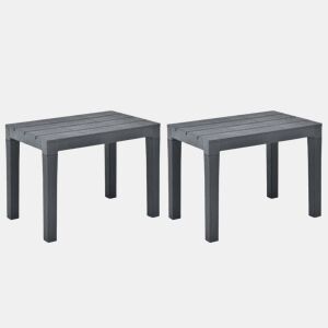 vidaXL Bancos de jardim 2 pcs plástico antracite