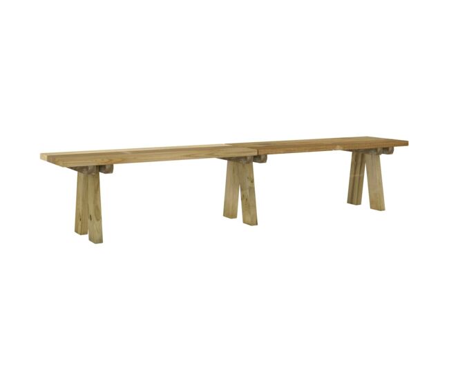 Vidaxl banco de jardín madera maciza de pino impregnada 220 cm