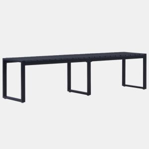 vidaXL Banco de jardim 180 cm placa de PS preto