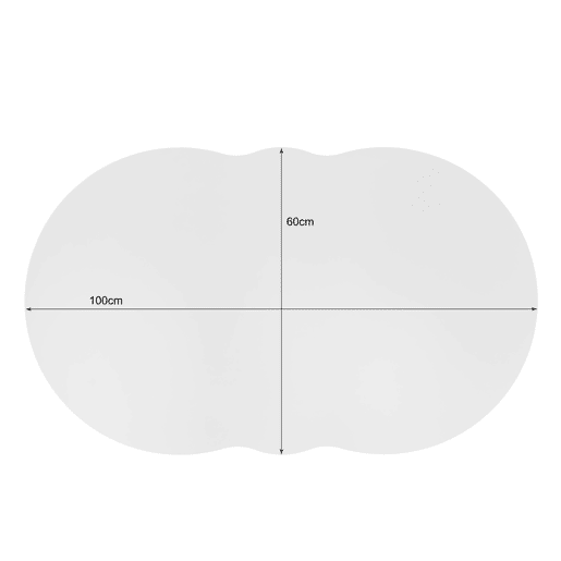 Mesa de centro com gavetas e compartimento aberto - tampo em forma de nuvem - Branco Mesa de centro com gavetas e compartimento aberto - tampo em forma de nuvem - Branco