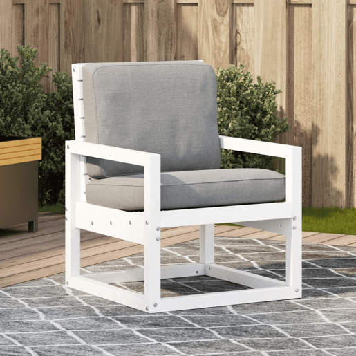 vidaXL Cadeira de jardim 57,5x63x76 cm pinho maciço branco vidaXL Cadeira de jardim 57,5x63x76 cm pinho maciço branco