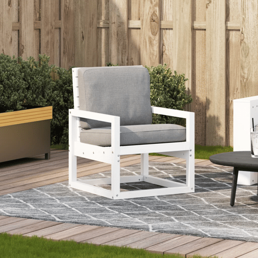 vidaXL Cadeira de jardim 57,5x63x76 cm pinho maciço branco vidaXL Cadeira de jardim 57,5x63x76 cm pinho maciço branco