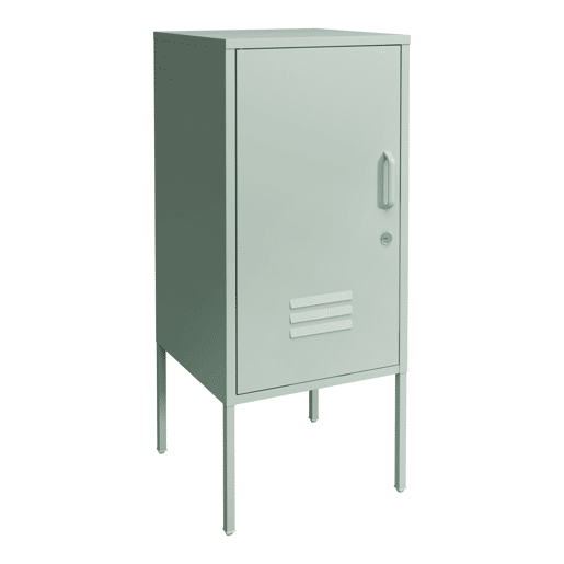Armário de cabeceira Hausjärvi com porta 82x35x35 cm aço - Verde menta en.casa
