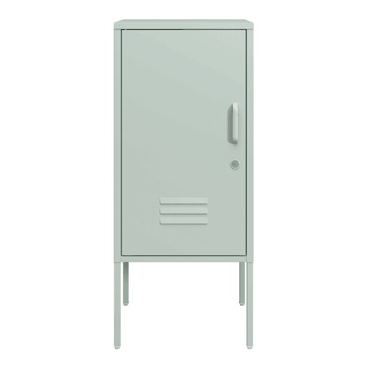 Armário de cabeceira Hausjärvi com porta 82x35x35 cm aço - Verde menta en.casa