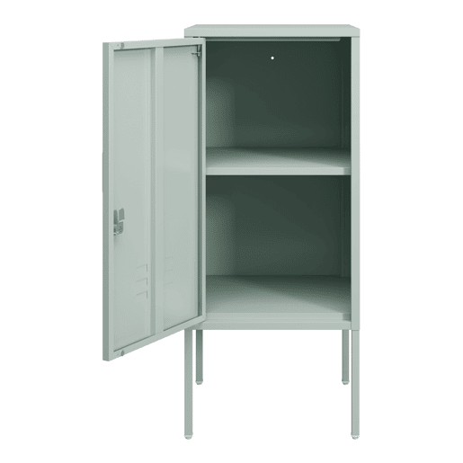 Armário de cabeceira Hausjärvi com porta 82x35x35 cm aço - Verde menta en.casa