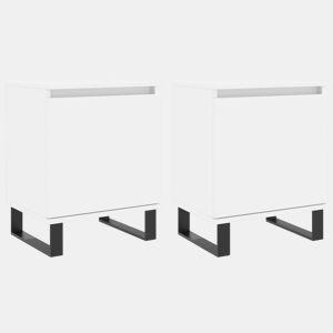 vidaXL Mesas de cabeceira 2pcs 40x30x50 cm derivados de madeira branco