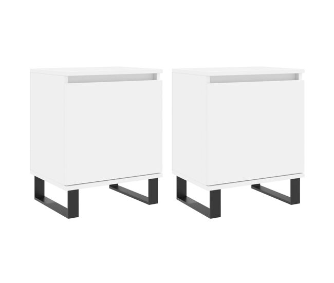 Vidaxl mesitas de noche 2 uds madera de ingeniería blanco 40x30x50 cm