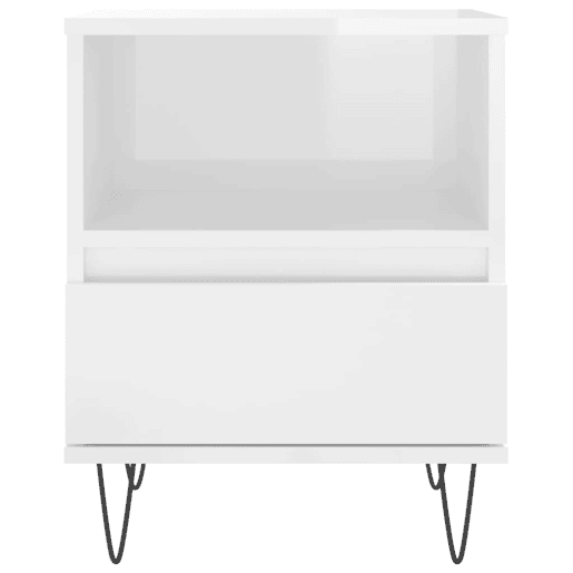 vidaXL Mesa de cabeceira 2 pcs derivados de madeira branco brilhante