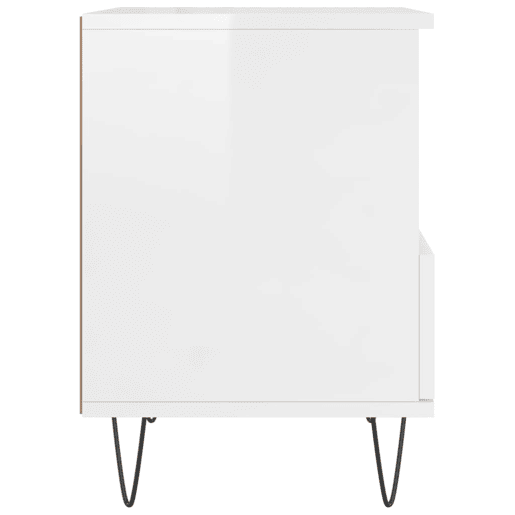 vidaXL Mesa de cabeceira 2 pcs derivados de madeira branco brilhante