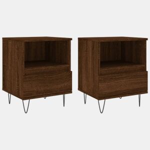 vidaXL Mesas de cabeceira 2 pcs derivados de madeira carvalho castanho