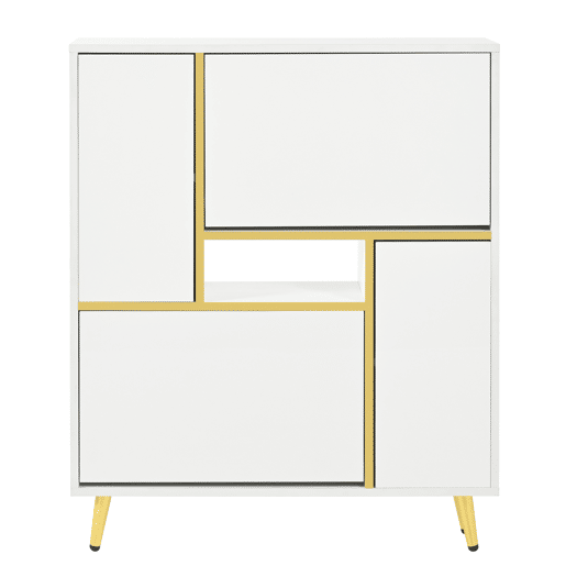 Sapateira moderna com LED - aspeto brilhante - Branco