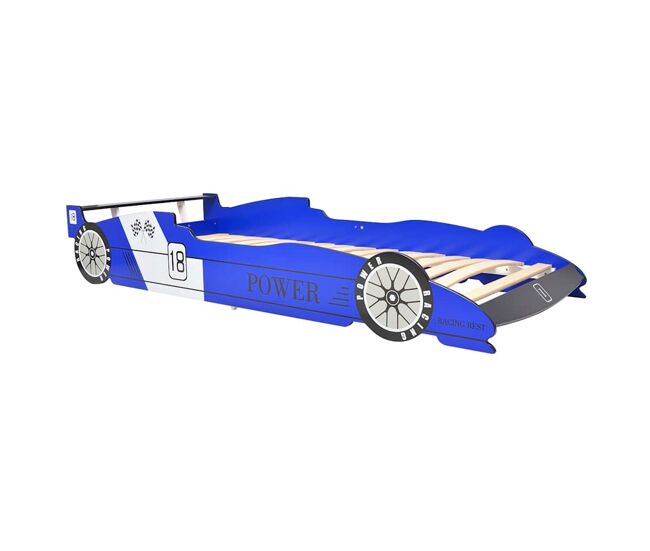 Vidaxl cama con forma de coche de carreras para niños azul 90x200 cm