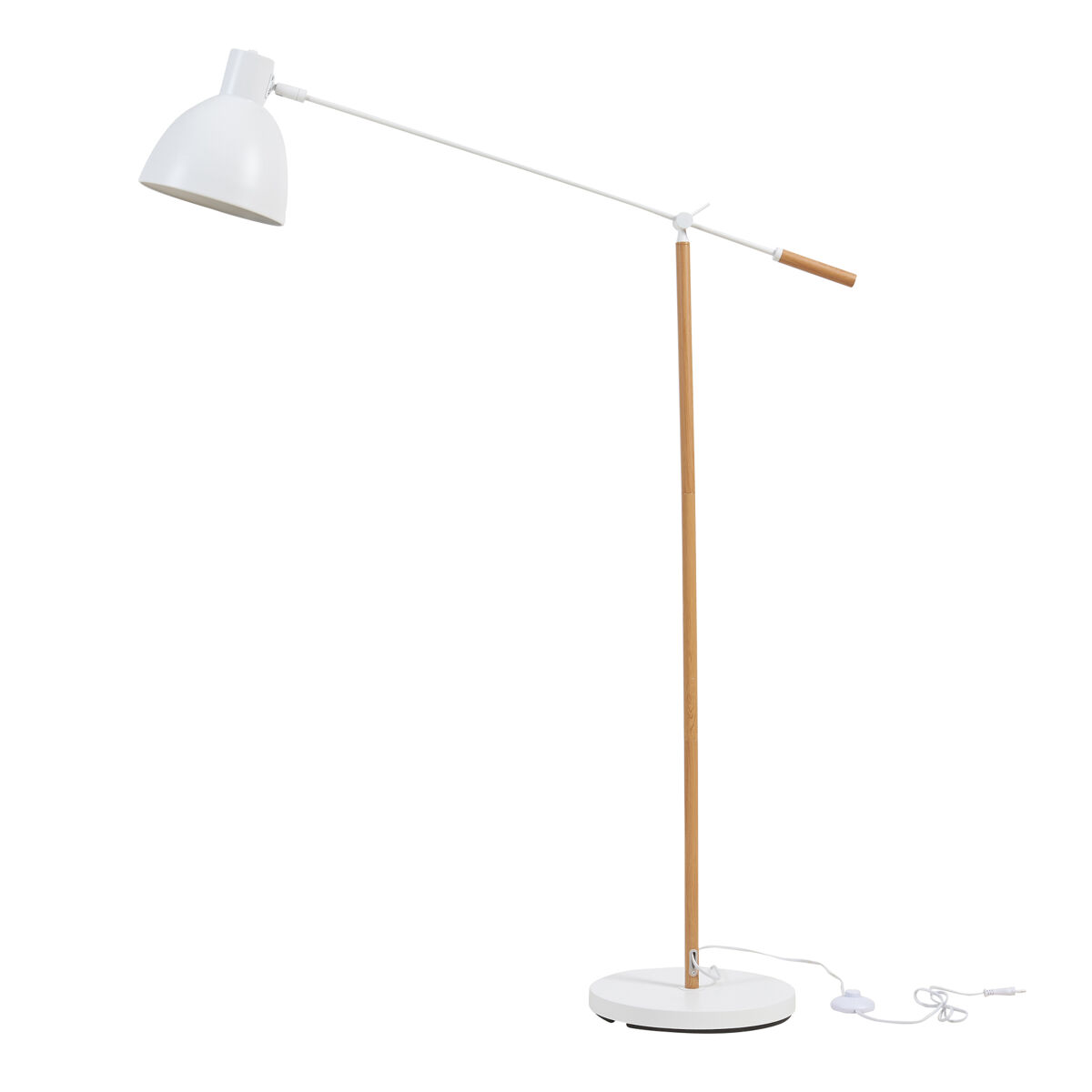 lampara de pie banchory metal 163 cm efecto maderablanco luxpro