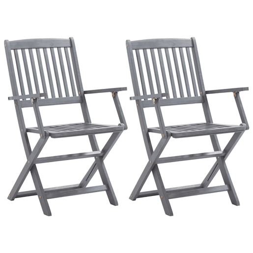 vidaXL Cadeiras de jardim dobráveis 2 pcs madeira acácia maciça vidaXL Cadeiras de jardim dobráveis 2 pcs madeira acácia maciça