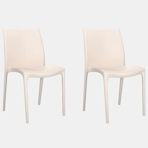 vidaXL Cadeiras de jardim 2 pcs polipropileno 50x46x80 cm cor creme