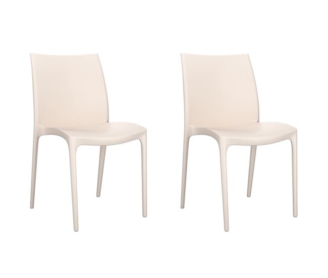 Vidaxl sillas de jardín 2 uds polipropileno color crema 50x46x80 cm