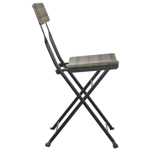 vidaXL Cadeiras de bistrô dobráveis 2 pcs vime PE e aço cinzento vidaXL Cadeiras de bistrô dobráveis 2 pcs vime PE e aço cinzento