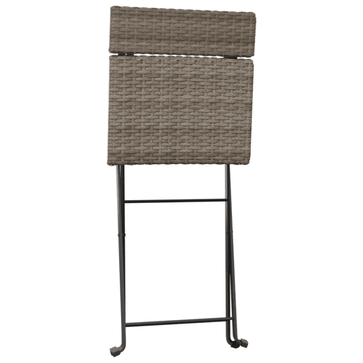 vidaXL Cadeiras de bistrô dobráveis 2 pcs vime PE e aço cinzento vidaXL Cadeiras de bistrô dobráveis 2 pcs vime PE e aço cinzento