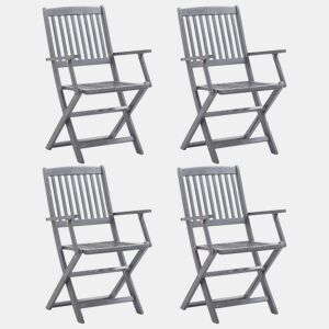 vidaXL Cadeiras de jardim dobráveis 4 pcs madeira acácia maciça