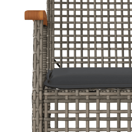 vidaXL Cadeiras de jardim com almofadões 2 pcs vime PEacácia cinzento vidaXL Cadeiras de jardim com almofadões 2 pcs vime PEacácia cinzento