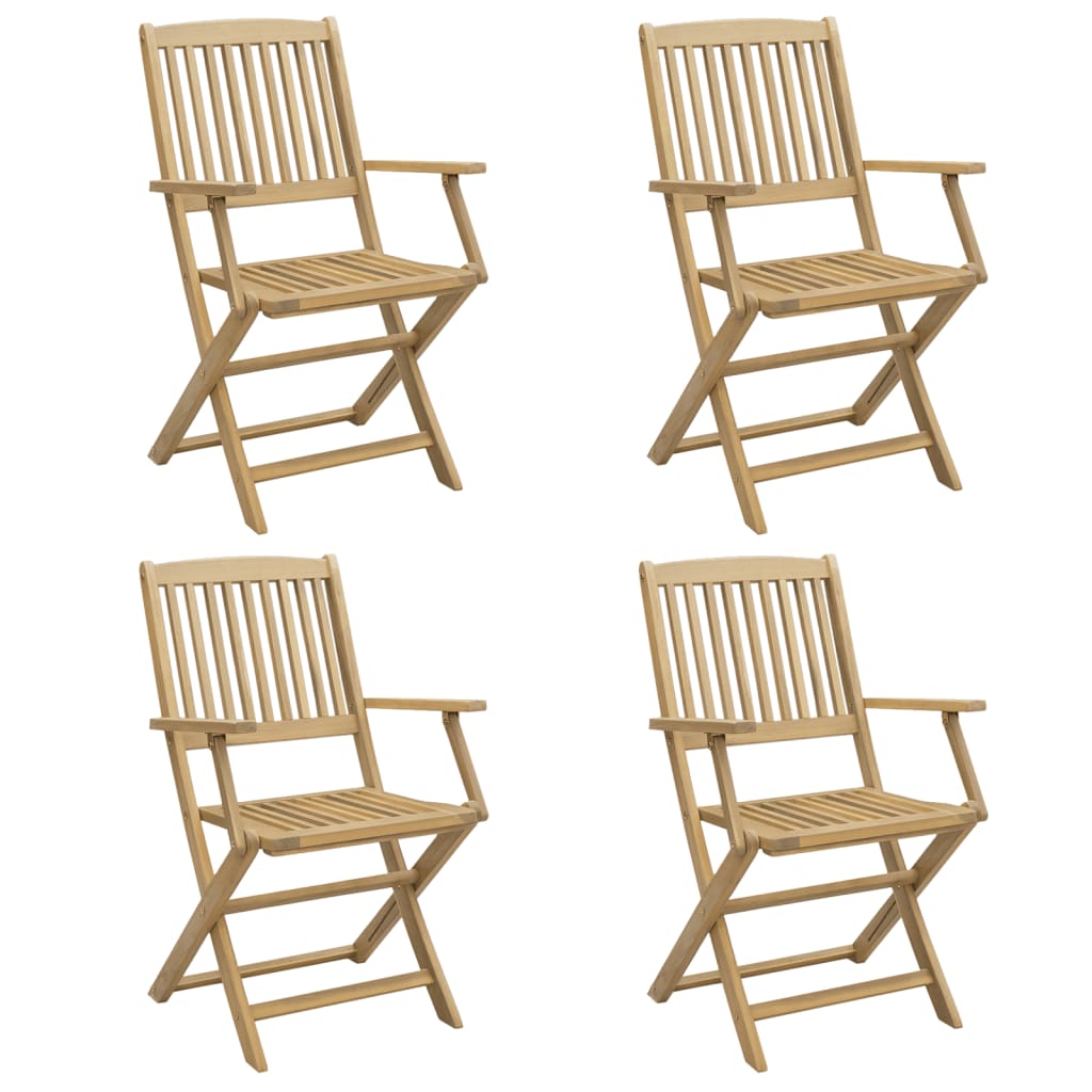Vidaxl sillas de jardín plegables 4 uds madera acacia 57,5x54,5x90 cm