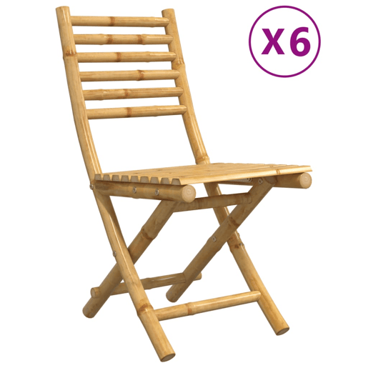vidaXL Cadeiras de jardim dobráveis 6 pcs 43x54x88 cm bambu vidaXL Cadeiras de jardim dobráveis 6 pcs 43x54x88 cm bambu