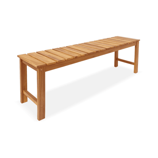 Banco em acácia em madeira clara, 140cm, Cartama, Madeira, 140x35x45 cm