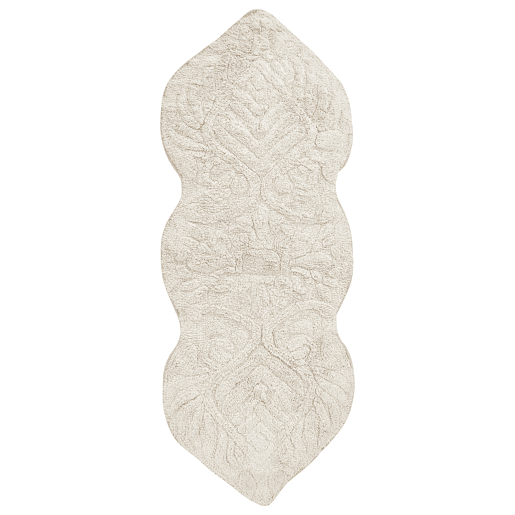 Tapete casa de banho CANBAR Creme claro 150 x 60 cm Algodão
