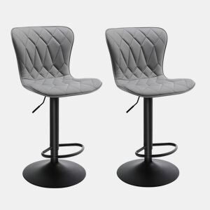 2 conjuntos de bancos altos rotativos modernos, ajustáveis e acolchoados com design de diamante e footstool - perfeito para cozinhas ou bares